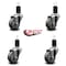 Service Caster 3'' Gray Poly Wheel Swivel 1-5/8'' Expanding Stem Caster Set, 4PK SCC-EX20S314-PPUB-158-4 - alternate 2
